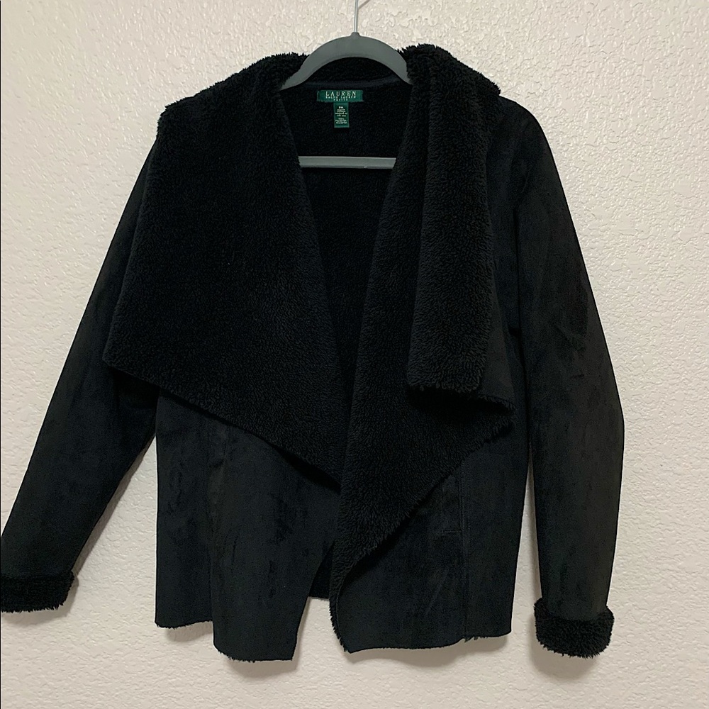 Ralph Lauren Drape Faux Shearling Jacket